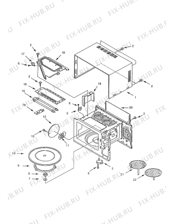 Взрыв-схема микроволновой печи Electrolux EMS2386 - Схема узла Housing 001